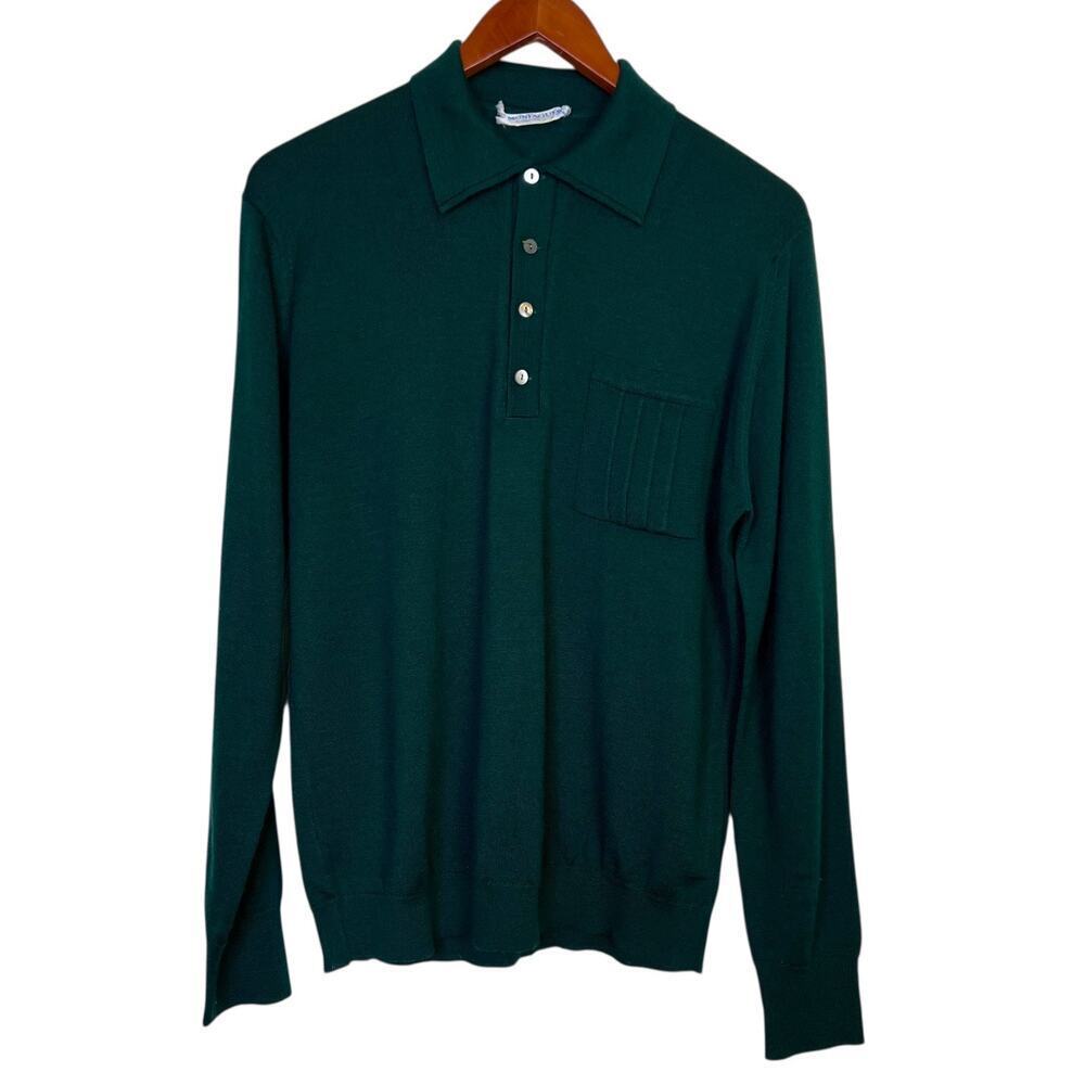 MONTAGUT • Made in France • Vintage • Wool Blend Sweater in Dk Green Men's Large